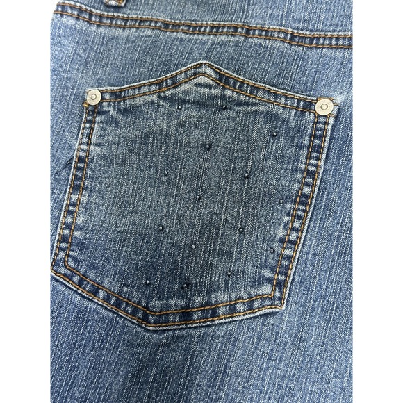 CosJeans Womens 10 Blue‎ Bootcut Flare Floral Embroidered Denim Stretch Jean Y2K - Picture 7 of 16